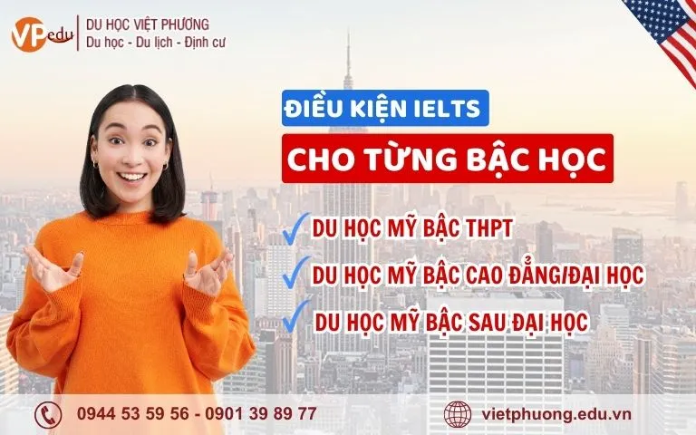 Điều kiện IELTS cho từng bậc học tại Mỹ