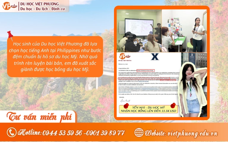 Học sinh của Du học Việt Phương học tiếng Anh tại Philippines để chuẩn bị hồ sơ du học Mỹ