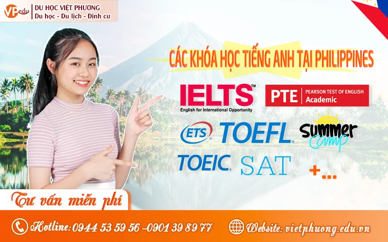 Các khóa học tiếng Anh phổ biến tại Philippines