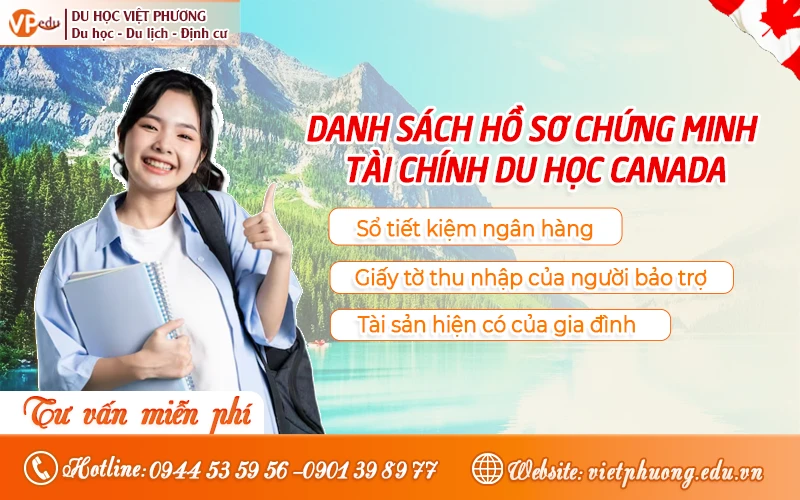 Đanh sách hồ sơ chứng minh tài chính Du học Canada