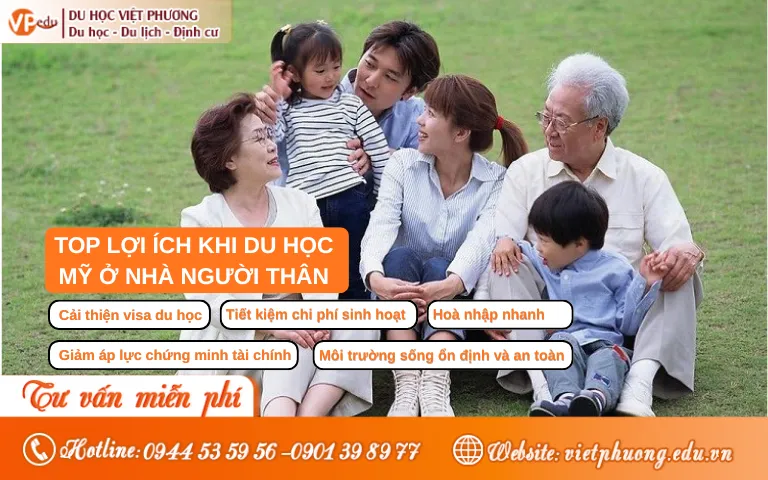 Lợi ích to lớn khi lựa chọn du học Mỹ ở nhà người thân
