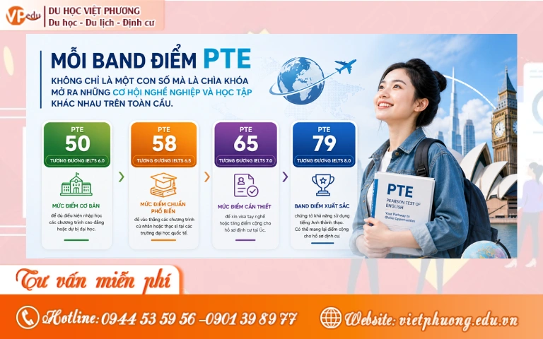Các mức điểm PTE Academic bạn cần biết khi đăng ký khoá học