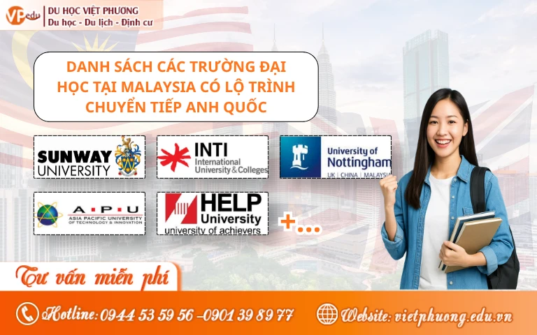 Danh sách các trường đại học uy tín tại Malaysia có lộ trình chuyển tiếp Anh quốc