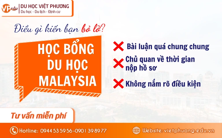 Những sai lầm phổ biến khiến bạn bỏ lỡ học bổng du học Malaysia
